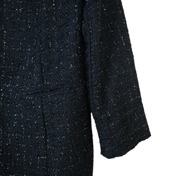 Chico's Womens M Chico's 1 Ani-Glam Shimmer Tweed Longline Blazer Jacket - Picture 8 of 11